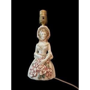 VTG FB Johnson Colonial Lady table lamp mid century